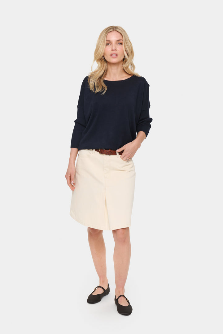 Saint Tropez 30500003 mila r neck pullover Night Sky