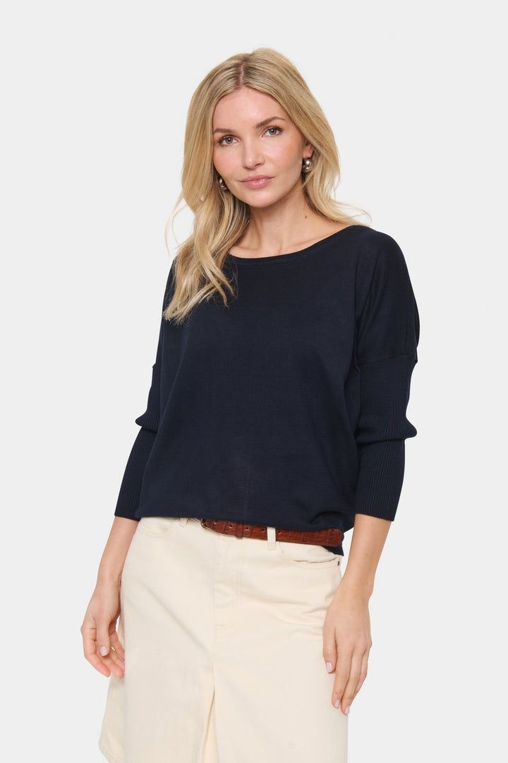 Saint Tropez 30500003 mila r neck pullover Night Sky